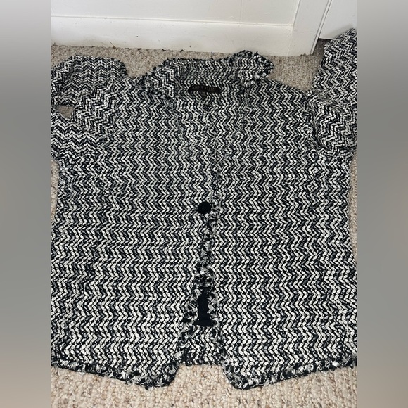 Anne Klein Black and White Blazer with Geometric Pattern 10P - Picture 10 of 14